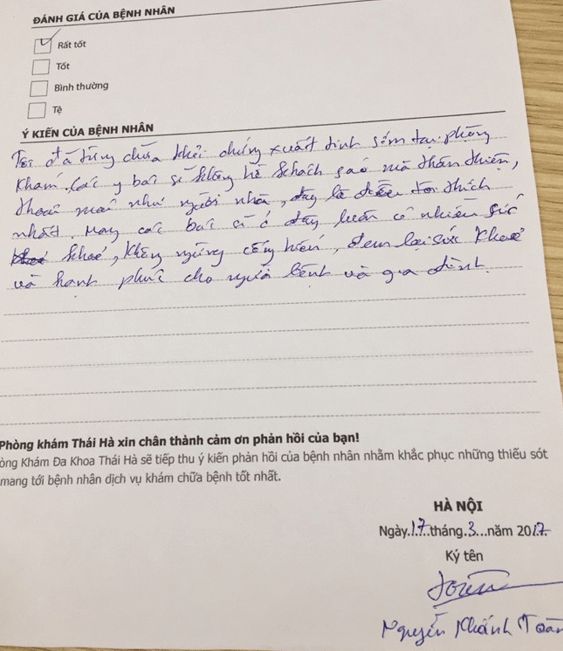 Review của bệnh nhân